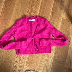 Pink Zara cropped sweater